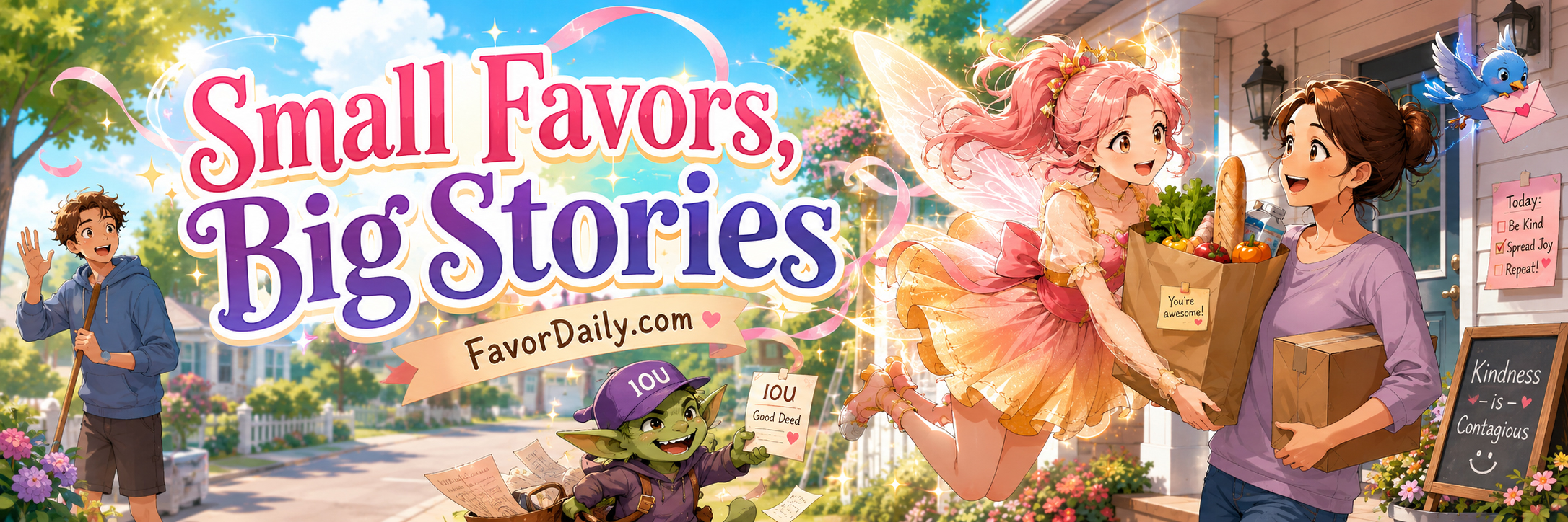 Small favors big stories banner